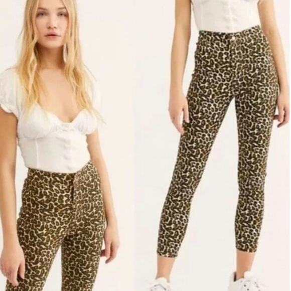 Free People Leopard Cheetah Size 28 Skinny Jeans - Picture 5 of 5